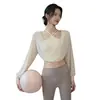 Blusa de Yoga de Alta Gama Yidi para Mujer, Malla Transpirable Deportiva Holgada para Correr Fitness (Excluyendo Sujetador)