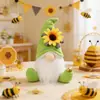 Festival de la Abeja de la Cosecha Muñecos de Dibujos Animados en Postura Sentada Adornos Abeja Girasol Muñeco sin Rostro Escena de Muñecos Accesorios para Vestir