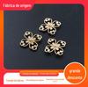 DIY acessórios de jóias artesanais gancho de cabelo Hanfu material fundido cobre quadrado de quatro pétalas flor conexão pingente