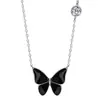 Colar Borboleta de Gotejamento Preto Exquisito Simples Versátil Nicho Alto Nível Corrente de Clavícula Elegante Moda Colar para o Dia a Dia