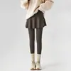 Pantalones de tiburón falso de dos piezas para mujer 2026 nuevos talla grande MM gordita falda pantalones deportivos de fitness para bádminton pantalones de yoga falda