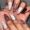 Amazon Venta Caliente Transfronteriza Uñas Portátiles Dama Suave Lunares Ojo de Gato Gradiente Manicura Terminada Uñas Postizas Piezas de Manicura
