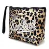 Moda Europeia e Americana Estampa de Leopardo Material de Mergulho Bolsa de Cosméticos Design de Nicho Bolsa para Batom e Cosméticos Bolsa de Higiene Pessoal Portátil para Viagem