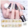 Uñas artísticas de macarrón de colores, cuentas semiesféricas, frijoles de caramelo de dopamina, decoraciones de perlas de fondo plano en caja, resina para uñas, pedrería