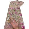 Bordado Plano Tubo de Cuentas Lentejuela Encaje de Malla Bordado Tela para Vestido de Novia Estilo Nacional Tela Láser Encaje de Cuentas Bordado