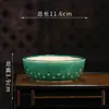 Maceta de Flores de Agua Esmaltada Yixing al por Mayor Redonda Abierta Creativa Retro Cerámica de Barro Escritorio Suculenta Decorativa Bonsái Trompeta YS37
