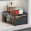 Gabinete de lavatório interior banheiro ralo pia organizador de prateleira de armazenamento retrátil banheiro sabão de lavar roupa cesta retrátil multifuncional