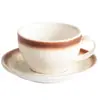 Taza de Café de Gres Retro Japonesa con Platillo Taza para Cappuccino Espresso Latte Italiana Taza de Café Elegante para Arte Latte
