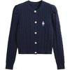 Fábrica de Suéteres Dalong Outono Precoce Torcido Estilo Coreano Ombro Bufante Urso Bordado Cardigan de Malha Jaqueta Curta de Suéter Feminina
