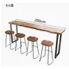 Mesa de bar de madeira maciça, mesa de pernas altas, mesa de lazer, mesa de lanche para café e chá de leite, montada na parede, simples, para uso doméstico, mesa de jantar longa