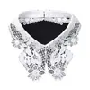 Moda Estilo Coreano Versátil Pajarita Falsa para Mujer, Cuello de Camisa Separado Decoración, Accesorio de Cuello con Adorno de Encaje