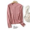 Suéter de Primavera y Otoño para Mujer Nuevo Bolsillo Suéter de Lana Femenino Base para Usar a Diario Color Macarrón Suéter Tejido para Mujer Bn720