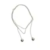 Collar Redondo Minimalista Largo para Mujer, Cadena de Suéter de Lujo Ligero Vintage de Alta Gama, Cadena Versátil para Clavícula Estilo Cool de Ins