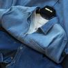 Zedaijai Vintage Clásico Casual Bolsillo Camisa de Mezclilla de Manga Larga para Mujer Chaqueta Corta Top Apilado para Primavera