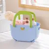 Cesta de Baño Drenante Color Dopamina, Cesta de Almacenamiento para Ducha, Cesta de Artículos de Tocador Portátil de Silicona, Cesta de Plástico para Artículos de Tocador de Baño