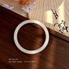 Pulsera de Piedra Lunar Blanca de 12 mm, Estilo Barra Redonda Gruesa, Pulsera Dingdang, Accesorio Cheongsam Estilo Chino Nuevo, Pulsera Concubina Imperial, Estilo Tradicional Chino Hecho a Mano