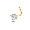 Piercing de Nariz Henson de Aço Inoxidável 3mm Coração Estrela de Cinco Pontas Quadrado Triângulo Redondo Zircônia Piercing de Nariz Joias de Piercing Europeias e Americanas