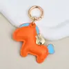 Lindo Colgante Mini Llavero de Cuero Ahora Mismo Rico Dibujo Animado Caballo de Troya Mecedor Bolso de Amor Colgante para Llave de Coche
