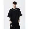 2026 Caliente Nuevo Estilo de Verano Camiseta de Manga Corta Bordada con Letras de Colores para Niños y Niñas, Corte Holgado, Talla Grande, Top de Moda para Estudiantes