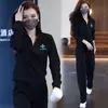 Traje Deportivo Casual Primavera y Otoño 2026 para Mujer Nueva Moda Estilo Coreano Holgado Talla Grande Elegante Pantalón Largo Conjunto de Dos Piezas