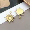 Acero Inoxidable Dorado Calado Sol Luna Ojo del Diablo Colgante Hecho a Mano DIY Pendientes Llavero Accesorios de Joyería