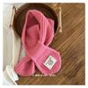 Bufanda de punto cruzado para niños de estilo coreano, bufanda de lana cálida de estilo occidental para invierno, para niños y niñas, bufanda de lana con protección para el cuello a prueba de viento.