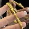 Pulseira Chicote de Cavalo com Crina de Espiga de Trigo Dourada para Mulheres, Nicho Luxo Leve Alta Costura Versátil Pulseira do Zodíaco do Ano do Cavalo