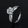 Suministro Mayorista Transfronterizo de Anillos de Compromiso de Diamante para Mujeres, Seis Garras 2 Quilates Ocho Corazones y Ocho Flechas Anillos de Diamante de Lujo Ligero para Pareja