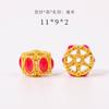 Protección de color Oro antiguo de 18 quilates con incrustaciones de Diamante cuentas planas huecas pulsera diy hecha a mano incrustaciones de ladrillo pulsera hueca cuentas espaciadoras para collar