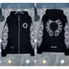 Moletom Chrome Hearts Novo 2025 Transfronteiriço com Design de Cruz, Casaco com Zíper Unissex Casual de Caimento Solto