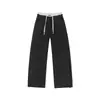 Personalizado/Peso Pesado, Caída Suelta, Cinturilla de Bloques de Color, Pantalones Deportivos de Pierna Recta, Unisex, Nuevo Estilo Otoño, Corte Holgado, Tejido Morado, Casual, Deportivo