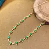 Collar Transfronterizo de Esmeralda Natural Accesorios para Mujer Nicho Gama Alta Joyería de Plata 925 3*4 Venta Directa de Fábrica de Joyería