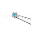 Pendientes de flor pequeña de un solo diamante de aleación de titanio F136 con circonita, joyería para piercing labial de titanio G23 con rosca interna
