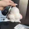 Pingente de Bolsa Coelho de Pelo de Vison Real para Mulheres, Exquisito e de Luxo, Chaveiro de Carro de Coelho de Pelúcia, Boneca Pequena