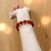 Deja que Brille, Pulsera de Doble Círculo de Ágata Roja Estilo Xu Yan Diseño de Nicho Pulsera de Doble Círculo de Lujo Ligero Fabricante Venta al por Mayor