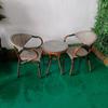 Yinlaixin Juego de Mesa y Sillas para Patio Exterior Plástico Madera Mesa y Sillas de Comedor Sillas de Exterior Patio Jardín Ratán Aluminio