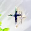 Novo broche de estrela de pintura a óleo japonesa e coreana criativo bonito pequeno pino esmalte de zircão vestido de terno acessórios
