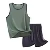 Conjunto de Chaleco y Shorts de Modal para Niños Tallas Plus, Ropa para el Hogar, Verano en Stock, Artículo Popular de Tiktok, Directo de Fábrica