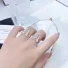 [Mariposa Doble Yicai] Anillo Abierto de Mariposa Esmaltado Degradado para Mujer, Lujo Ligero, Nicho, Personalidad, Anillo Apilable de Gama Alta