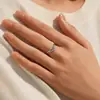 Anillo de Plata de Ley S925 Modian con Moissanita, Forma de Corona en V, para Dedo Índice de Mujer, Anillo Elegante y Versátil