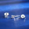 Pendientes de Plata de Ley Moissanita Brillante Más Vendidos Cruz Set de Garras de Plata S925 Adornos para Orejas de Moissanita Personalidad Simple Versátil Europea y Americana