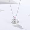 Collar corona Damila plata esterlina s925 circonita cadena clavícula moda femenina todo-fósforo estilo lujo ligero colgante joyería al por mayor
