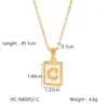 Collar Cuadrado de Acero Inoxidable con Letras del Alfabeto (26 Letras) Transfronterizo Europeo y Americano, Collar con Colgante de Titanio Sencillo y de Moda en Inglés