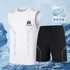Ropa de Fitness para Hombre, Chaleco de Seda Helada de Secado Rápido, Traje Deportivo, Equipamiento de Baloncesto, Camiseta de Manga Corta para Entrenamiento y Running, Verano