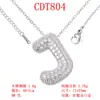 Moderna y Versátil Colgante de Alfabeto Inglés de 26 Letras con Microincrustaciones de Cobre Puro Cadena para Clavícula Suministro Directo Joyería de Collar para Mujer
