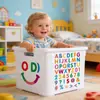 Tarjetas de Juego de Ortografía de Palabras con Letras Inglesas Mayúsculas y Minúsculas Arcoíris Transfronterizas para Niños para Aprender y Practicar la Ortografía con Pegatinas Adhesivas