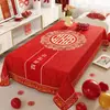 Mantel para mesa de té de boda, rojo, para celebraciones de boda, creando un ambiente acogedor en el cuarto de la novia, mantel pequeño para decoración de sala de estar, mantel para mesa de comedor de banquete
