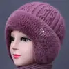 Moda de invierno gorro de lana grueso y cálido con forro polar para ancianos para mujeres, mamá, sombrero para mediana edad y ancianos