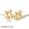 Brincos de pérola de alta qualidade da moda aço titânio aço inoxidável banhado a ouro 18K brincos femininos brincos de fronteira brincos explosivos