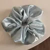 Goma para el pelo grande de satén brillante color crema para mujer, Lazo para el pelo de alta gama, Accesorio para el pelo elegante de color liso